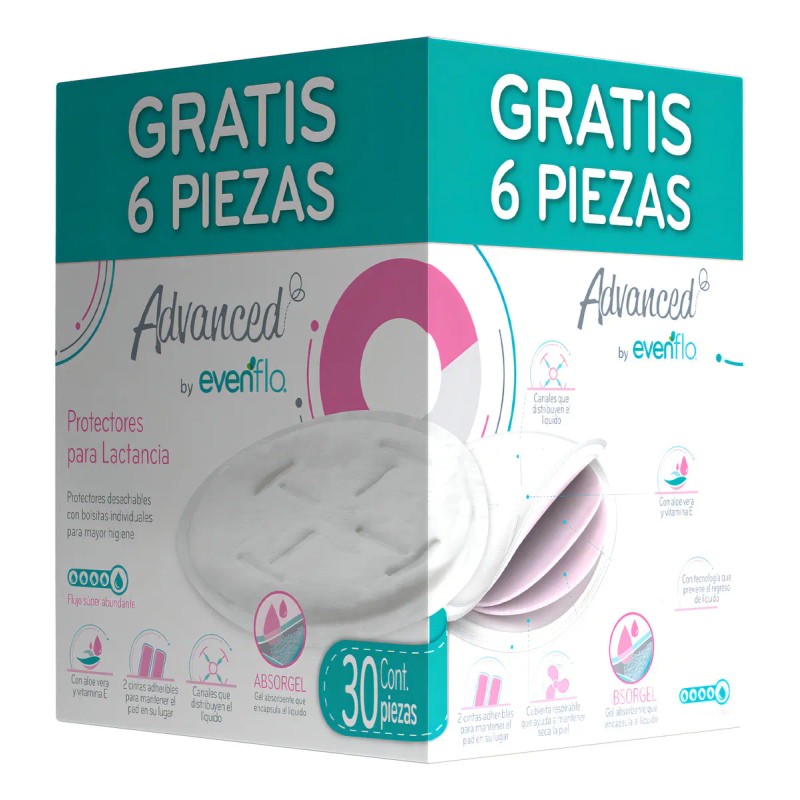 Protectores Para Lactancia Evenflo 30 Piezas