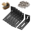 Angle Slotted Hole, Pack of 6 Black Metal Brackets, Mounting