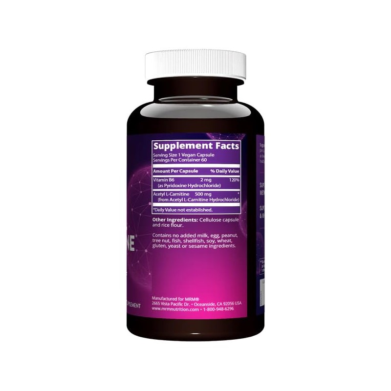 MRM - Acetyl L-Carnitine - 500mg Per Capsule 60 Vcaps