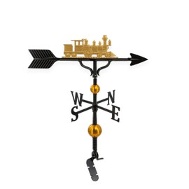 Montague Metal Products 32-Inch Deluxe Weathervane with Gold Train Ornament