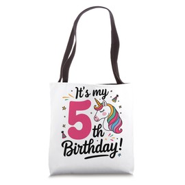 Fifth Birthday Unicorn Party It's My 5th Birthday Girl Tote Bag