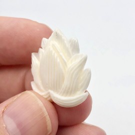 PremiumBead Water Buffalo Bone Lotus Flower Pendant Bead | 25.5x26x4.5mm | White | 10843