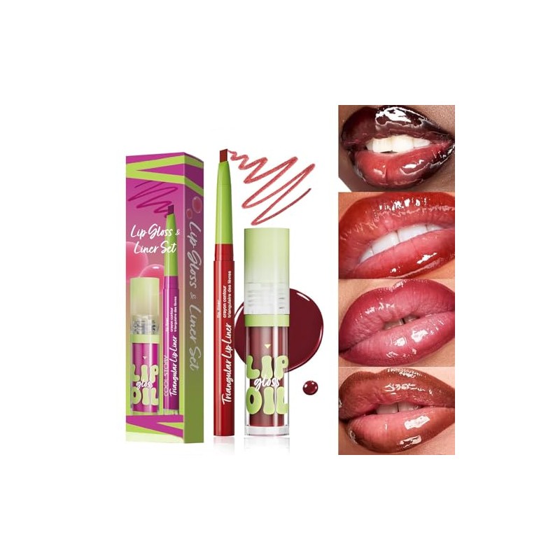 2 en 1 Perfilador de Labios y Brillo de Labios,