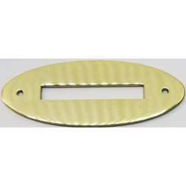 Oval Stamped Brass Coin Slot Cover Bank Money Box Jewelry Hole Antique Vintage