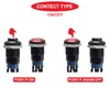 MKBKLLJY 3Pcs 12mm Latching Red LED Push Button Switch Black