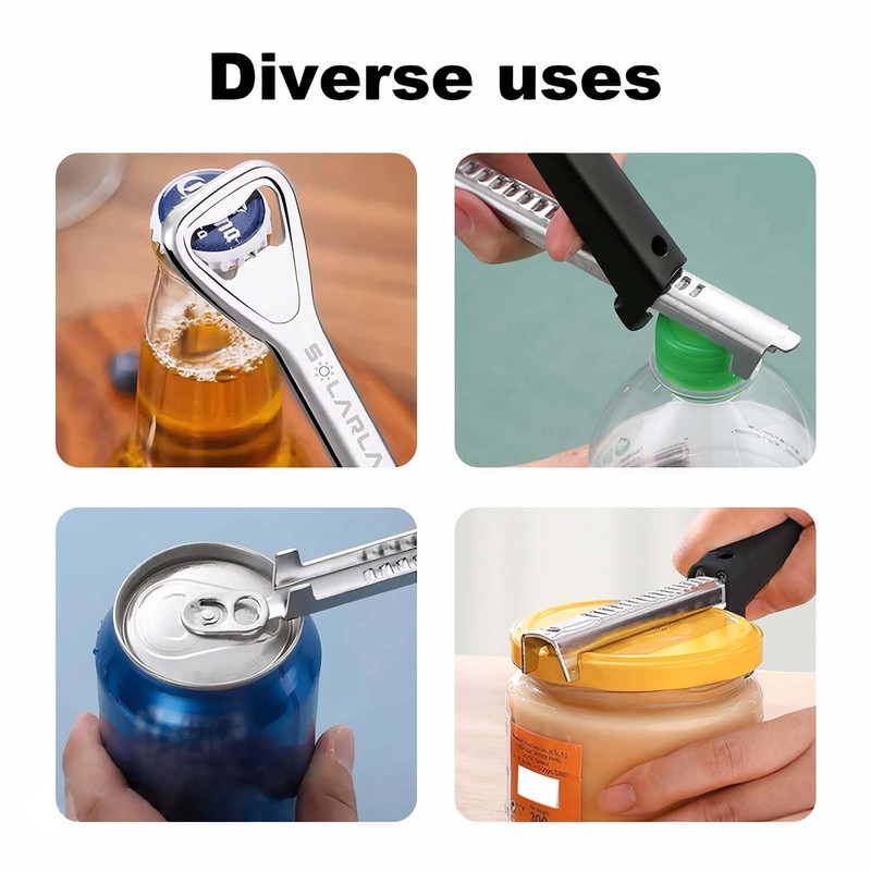 SOLARLAB 2 Pieces Multifunctional Adjustable Stainless Steel Manual Can Opener,