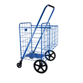 Newyork Xpress Deluxe Shopping Cart, Light Weight, Foldable, Snap Wheel, No Assembly, Easily Rolling with Spinner Wheels (Blue)