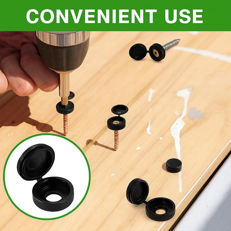 Screw Cover Caps Hinged Plastic Covers – Fits 6-8 Gauge