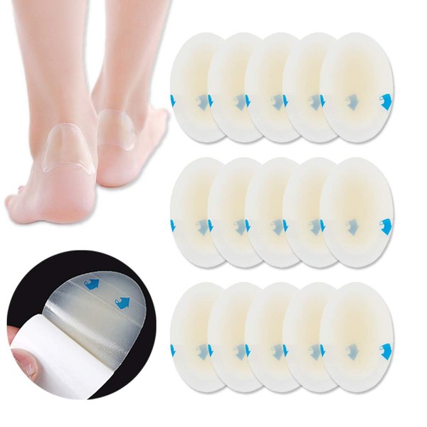 Blister Bandages, Blister Pads (15PCS) Gel Blister Cushions, Blister Pads, Hydrocolloid Seal Adhesive Bandages for Fingers, Toes, Heel Blister Prevention, Waterproof, Ultra-Thin