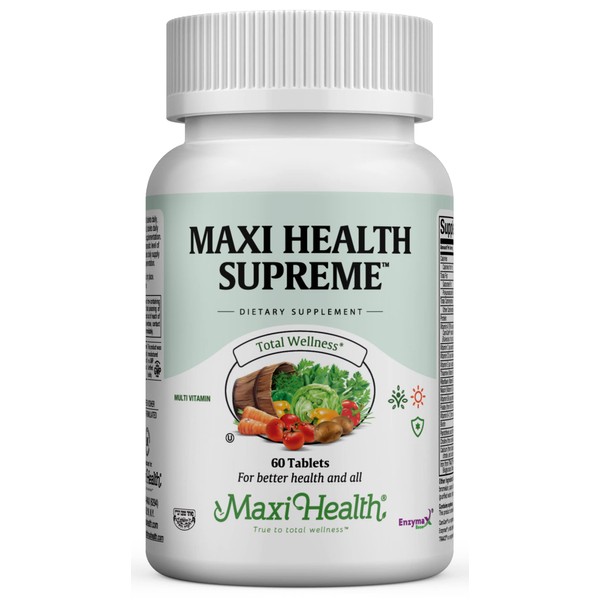 Maxi Health Supreme - High Potency Multivitamin & Mineral Supplement - 60 Tablets - Kosher