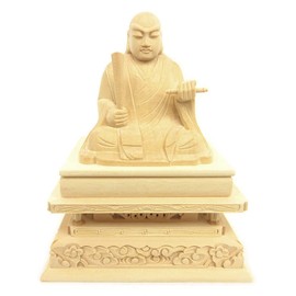 木彫 Buddha 日蓮 Saints 座像 3.0 Dimension 桧木