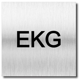Door Sign EKG UV Print 12 x 12 cm 3 mm Aluminium Composite Made in Germany Item No. 2045