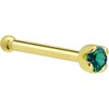 Solid 14k Yellow Gold 1.5mm (0.015 cttw) Genuine Green Diamond