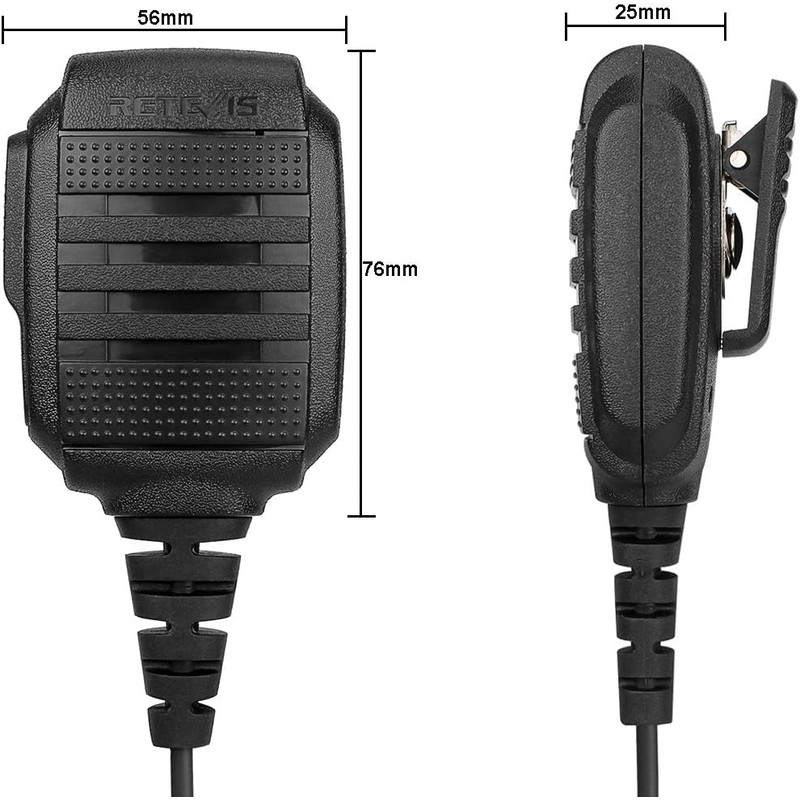 Retevis Walkie Talkie Speaker Mic,IP54 Waterproof 2 Pin Shoulder Speaker