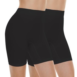 BATHRINS Womens Slip Shorts for Under Dresses, Tummy Control High Waist Seamless Smoothing Yoga Shorts