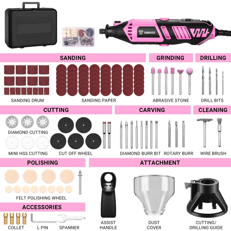 Rotary Tool Kit: DEKOPRO Power Hand Rotary Tools Mini for