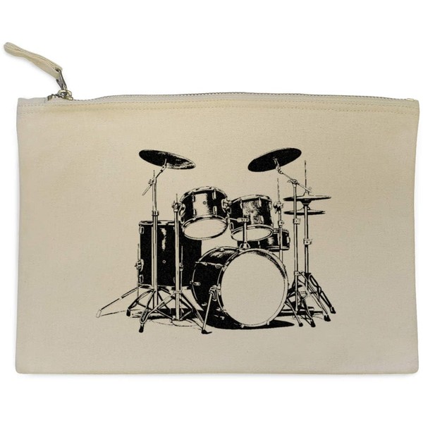 'Drum Set' Canvas Clutch Bag/Accessory Case (CL00035335)