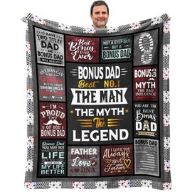 TOBUNKIEN Bonus Dad Gifts, Step Dad Birthday Gifts, Stepdad Gifts from Daughter, Stepfather Gifts from Son, Gifts for Stepdads, Stepped Up Dad Gifts, Best Step Up Dad Gifts Throw Blanket 60"X 50"