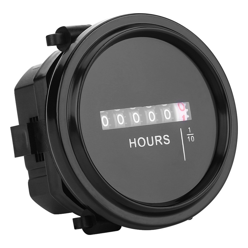 DC 8‑80V Round Mechanical Hour Meter Gauge Timer Hourmeter for