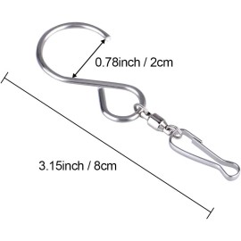 KUUQA Swivel Hooks Clips for Hanging Wind Spinners Chimes Crystal Silver