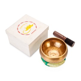 Original Tibetan Singing Bowl, 13 cm. Singing bowl set with clapper and singing bowl cushion Tibet Singing Bowl