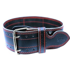 Weight Power Lifting Belt 4” Wide Cobra Grips Premium Genuine Leather Belt for Men & Women Adjustable Weightlifting Back Support (RED, Medium 32"-40")