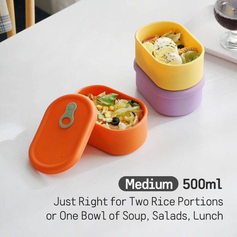 Premium Korean-Made Silicone Airtight Food Container with Steam Vent –