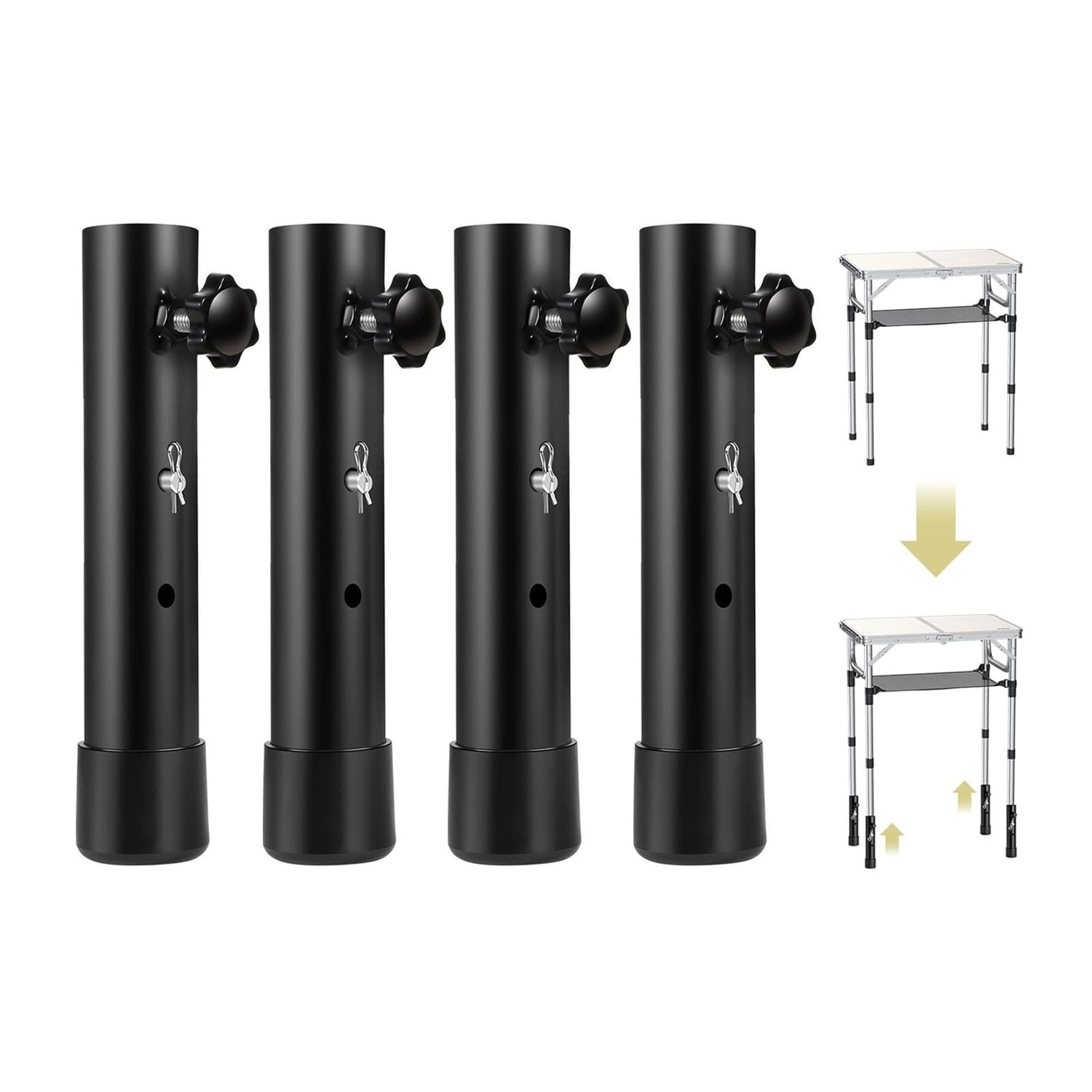 Table Legs Extenders, Set of 4, Desk Height Adjustment, Leg Extension ...