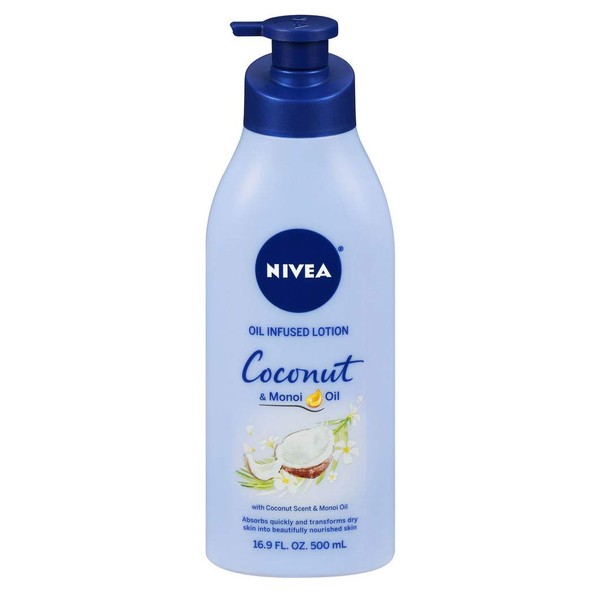 NIVEA Lotion Coconut & Monoi Oil Infused 16.9 Ounce (500ml) (Pack of 3)