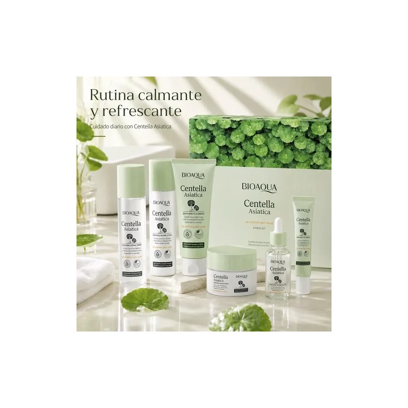 Kit Facial Centella Asiática Suaviza Regenera Hidrata 6 Pza