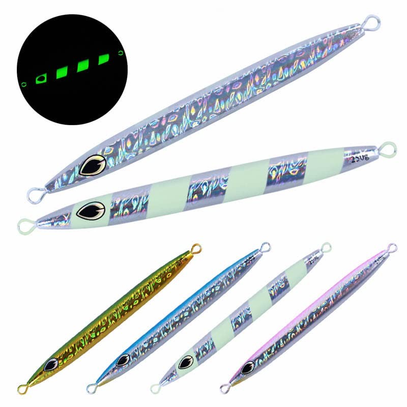 Orurdo qb100259c04n0 Slow Fall Long Jig Zebra Glow 14.1 oz