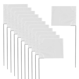 XIJIXI Marking Flags - 15 x 4 x 5 Inch Yard Flags (30Pack) - White, Landscape, Survey, Sprinkler & Irrigation