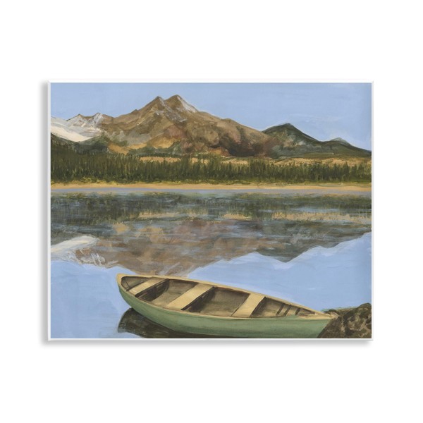 Stupell Industries Alpine Lake Canoe View Wall Plaque Art Design