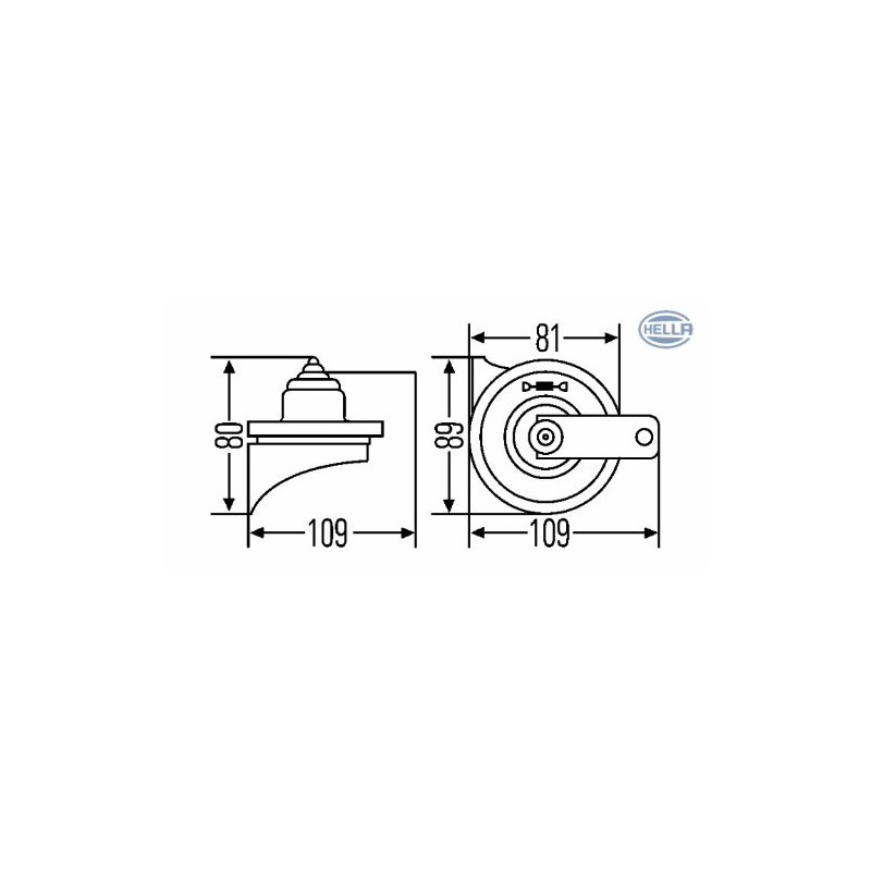 HELLA 3FG 007 424-001 Trumpet Horn - TE16 - 12V
