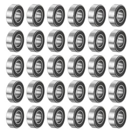 sourcing map 30pcs MR126-2RS Deep Groove Ball Bearings 6x12x4mm Chrome Steel Miniature Bearing Double Sealed Precision Bearings, P6 (ABEC 3)