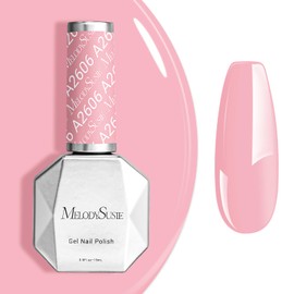 MelodySusie 0.5fl oz Peachy Pink Gel Nail Polish, Nails Soak Off UV LED Baby Pink Gel Polish Gift for Women Nail Art Manicure Salon DIY Nail Design Decoration at Home-A2606