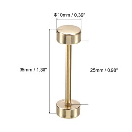 sourcing map 8Pcs Metal Bag Strap Connect Buckles,25x35mm Purse Screw Fixing Rivets Barbell Shape for Handbag Belt Handle Connective Decoration (Light Golden)
