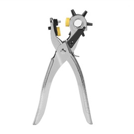 Multifunctional Hole Puncher Handle Punch Eyelet Plier with 5 Different Hole Sizes for Leather Strap Watch Band Leather Card (Color : Silver, Size : One Size)