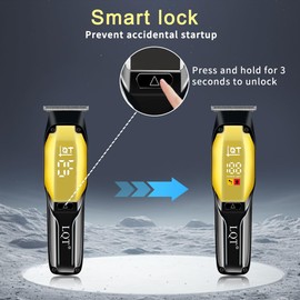 LQT Cordless Hair Clippers for Men, Professional Clippers and Trimmers Set with Adjustable Taper Lever and LED Display for Mens Gifts