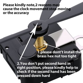 Hicarer High Couple Quartz Clock Movement Replacement Parts with Long Hands and Spade Hanger 208mm/8.2 Inch