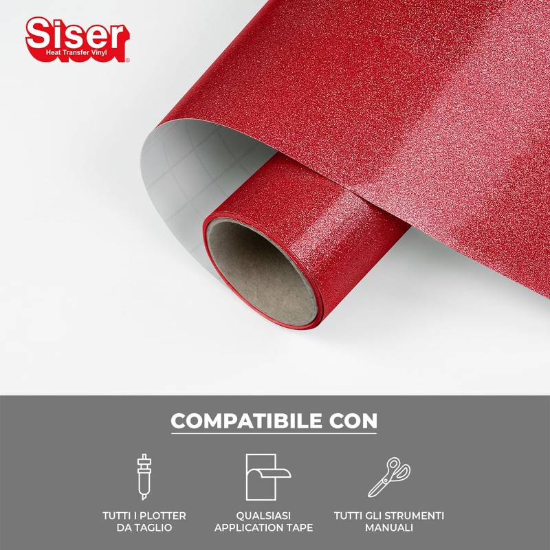 Siser EasyPSV Glitter - Vinile Adesivo Permanente Glitterato Brick red