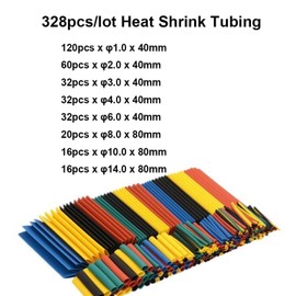 AYMBH 328 Pcs Heat Shrink Tubing Kit - 8 Sizes, 5 Colors, Electric Insulation & Wire Repair Sleeves, Flame-Retardant, Waterproof, DIY Electrical Repairs & Workshop Tools for Electrical Insulation Wrap
