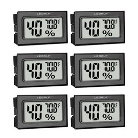 LEOALF Humidity Meter Hygrometer Room Thermometer Indoor Digital Temperature and Humidity Monitor Mini Hygrometer Thermometer for House Office Home Garden and Cellar, 6 Pack