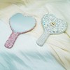 Frinnovan Large Rhinestone Handheld Mirror Heart Bling Sparkle Cosmetic Dazzling