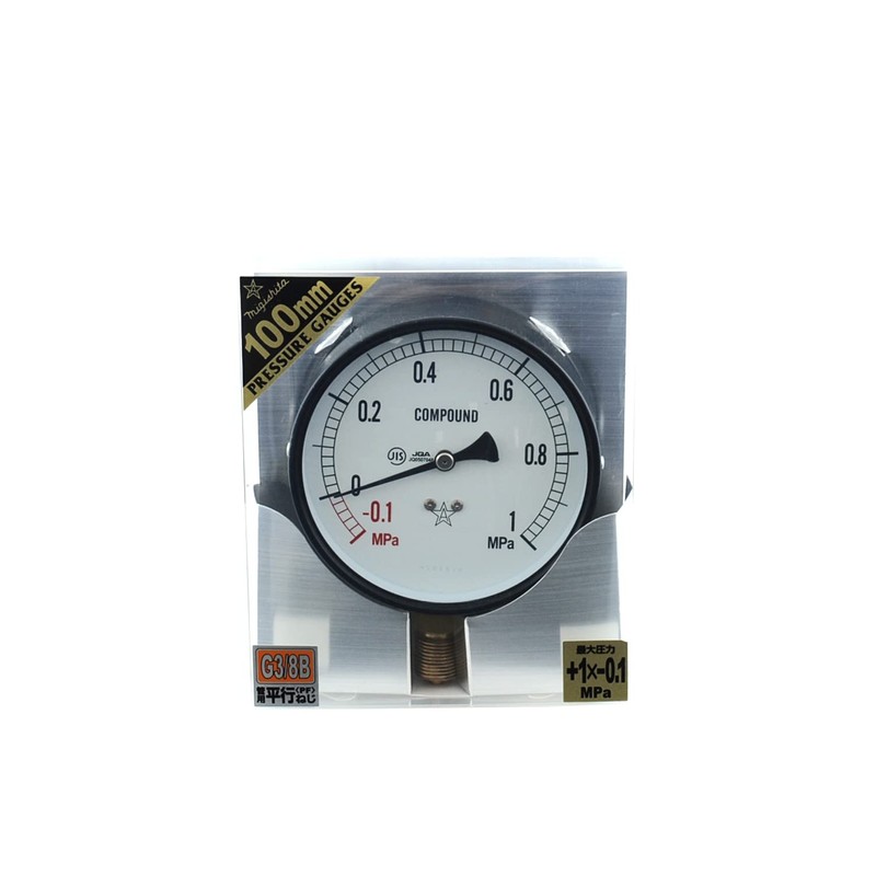 右下精器製造 汎用圧力計A100・G3/8 S41・+1×-0.1MPa