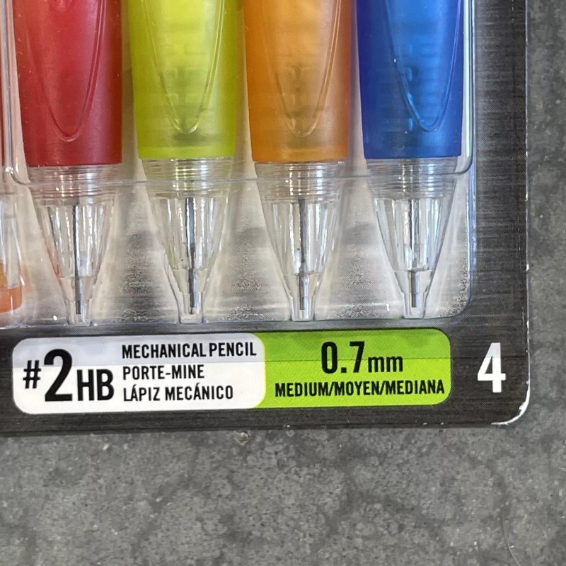 Bic Velocity 4 Pk Side Clic 0.7mm #2HB Mech Pencils,