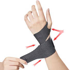 手首 サポーター 腱鞘 関節 固定 保護 親指 サポーター 親指付け根サポータ 保護 怪我防止 手首用サポーター超薄型 軽量 吸汗速乾 スポーツ 家事 育児 パソコン/スマホ操作 男女兼用 (黒)