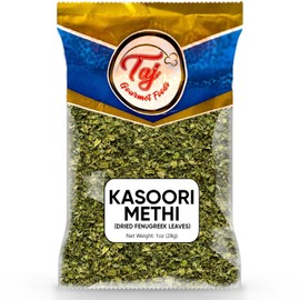 TAJ Kasoori Methi | 1oz (28g) | Dried Fenugreek Leaves | Indian Origin | GMO-Free All-Natural
