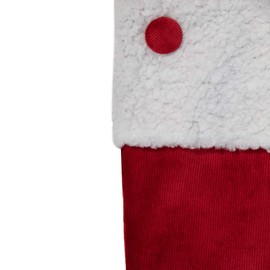 Northlight 20.5-Inch Red and White Velvet Christmas Stocking with Faux Fur