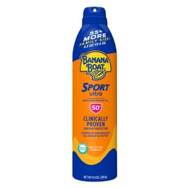 Banana Boat Banana Boat Sport Ultra SPF 50 Sunscreen Spray, 9.5oz | Banana Boat Sunscreen Spray SPF 50, Oxybenzone Free Sunscreen, Spray On Sunscreen, Water Resistant Sunscreen, Family Size Sunscreen, 9.5oz